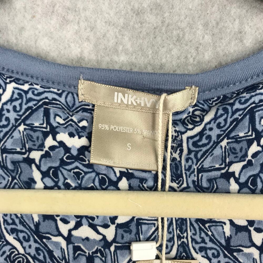NEW Ink Ivy Henley Tank Top Small Blue Soft‎ Jersey Stretch Preppy Casual - Picture 4 of 7
